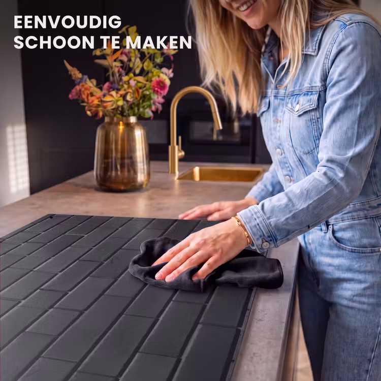 Inductie beschermer en spatscherm (2in1) - Grijs - Baksteen - Patroon - Stenen — 5