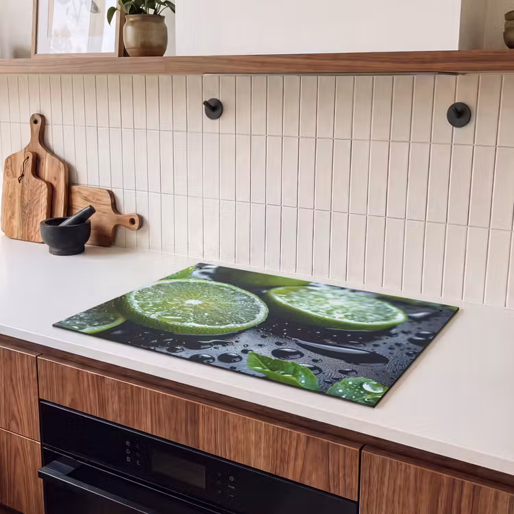 Inductie beschermer en spatscherm (2in1) - Fruit - Limoen - Groen - Water — 3