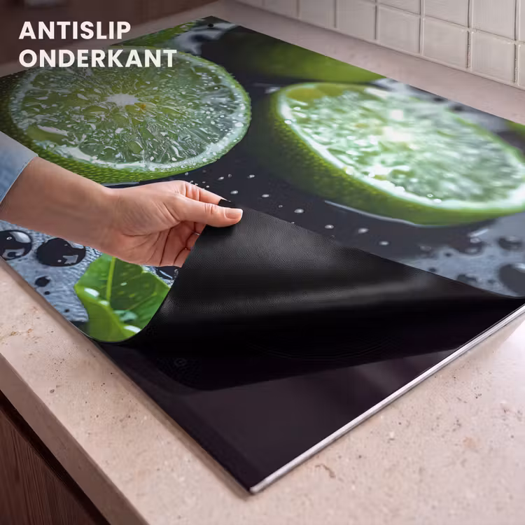 Inductie beschermer en spatscherm (2in1) - Fruit - Limoen - Groen - Water — 4