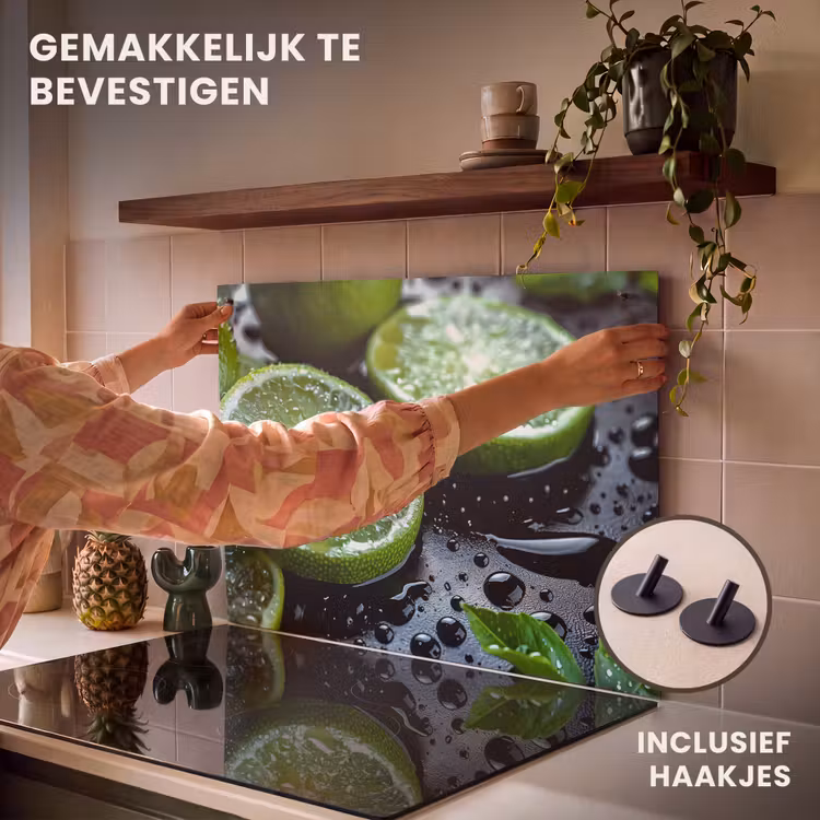 Inductie beschermer en spatscherm (2in1) - Fruit - Limoen - Groen - Water — 7