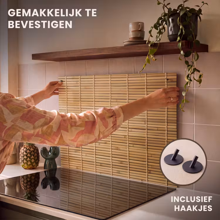 Inductie beschermer en spatscherm (2in1) - Symmetrie van Bamboe — 7
