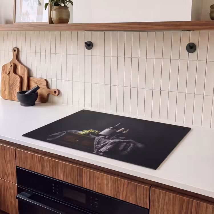 Inductie beschermer en spatscherm (2in1) - Druiven - Wijn - Rood - Tafel — 3