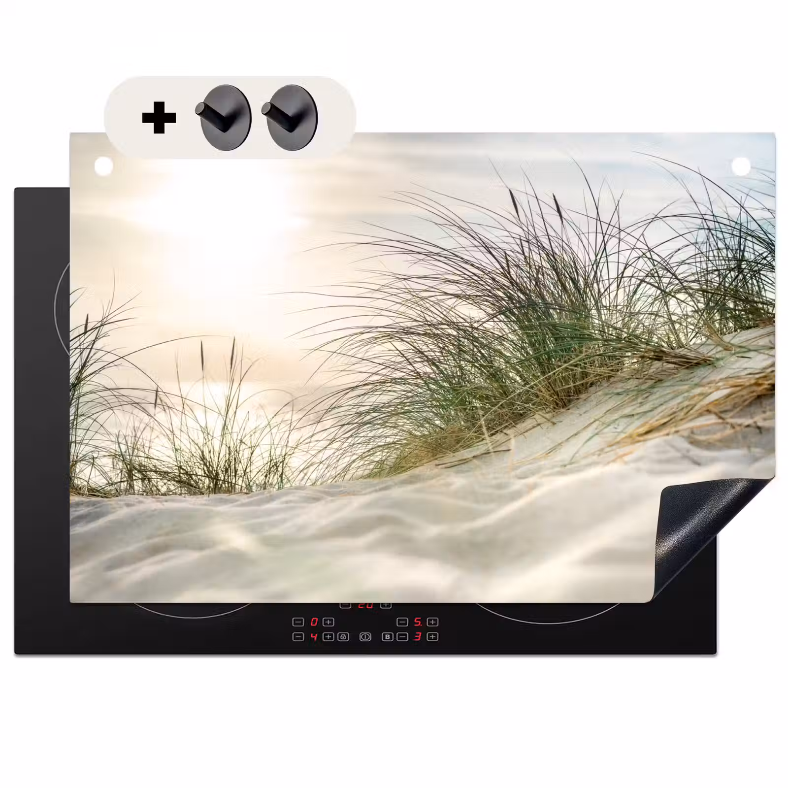 Inductie beschermer en spatscherm (2in1) - Duin - Waddeneilanden - Water — 1