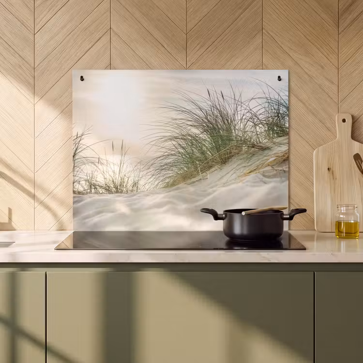 Inductie beschermer en spatscherm (2in1) - Duin - Waddeneilanden - Water — 2