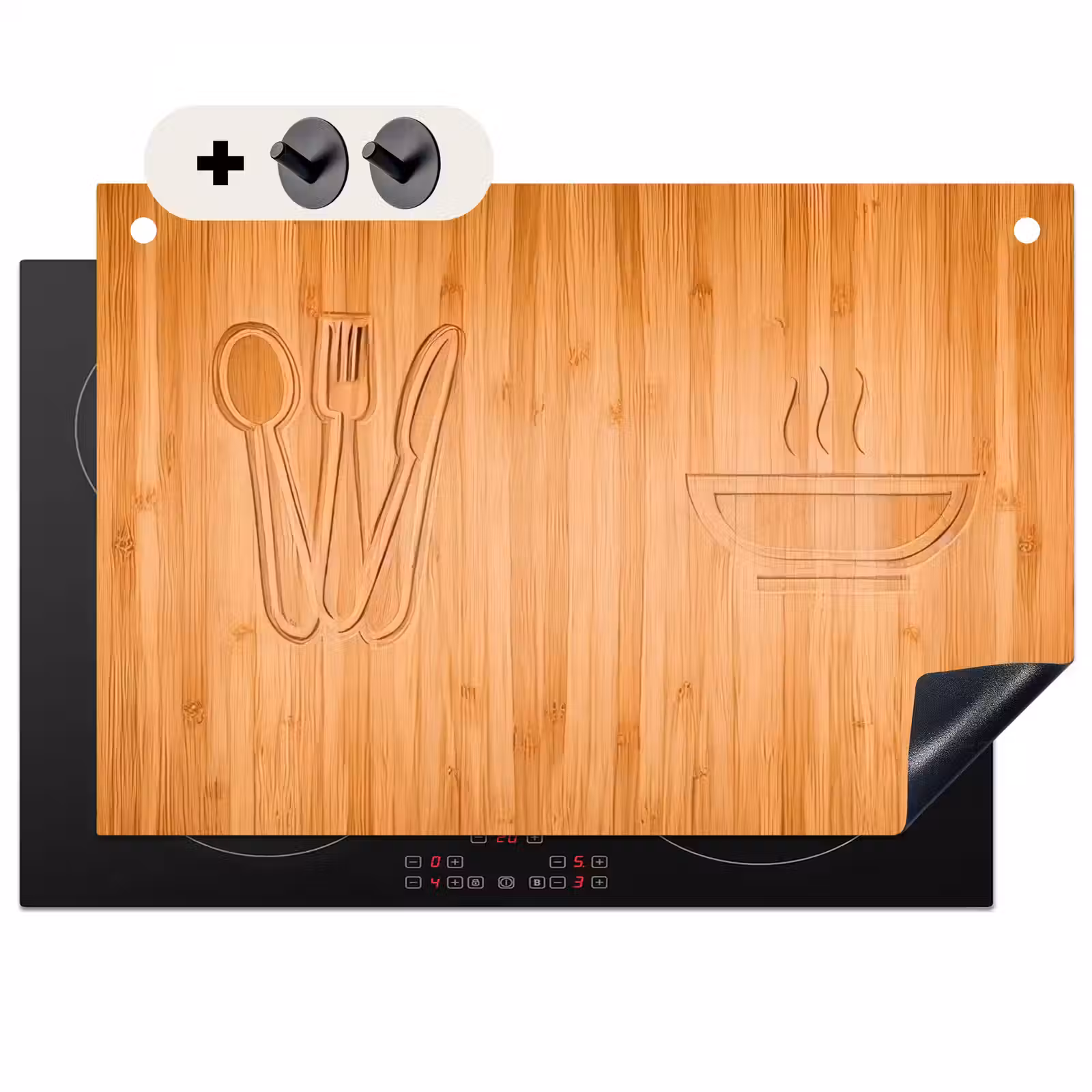 Inductie beschermer en spatscherm (2in1) - Culinaire Silhouetten — 1