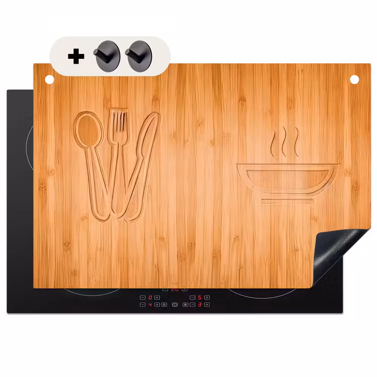 Inductie beschermer en spatscherm (2in1) - Culinaire Silhouetten — 1
