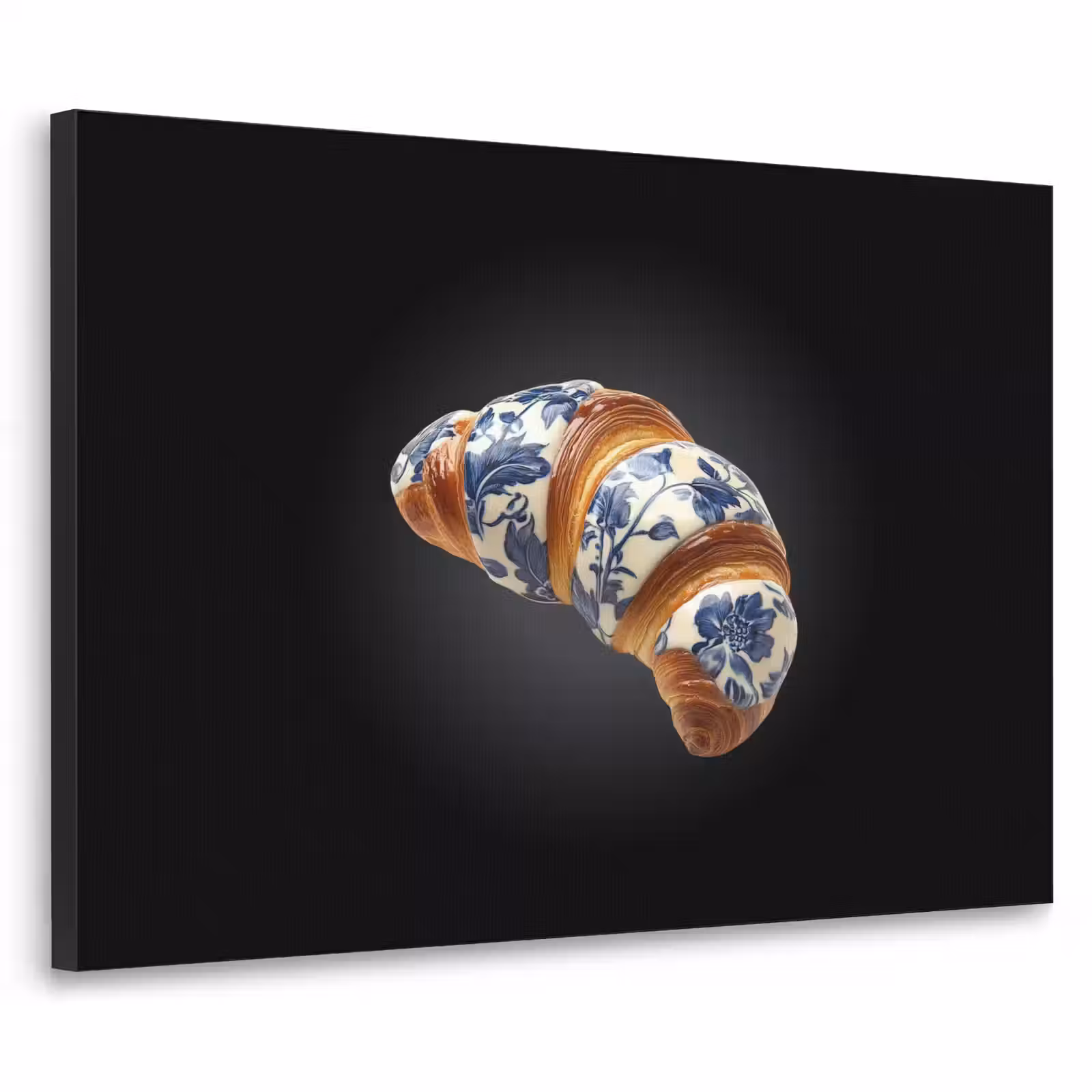 Art Frame - Croissant - Bloemenpatroon - Delftsblauw — 1