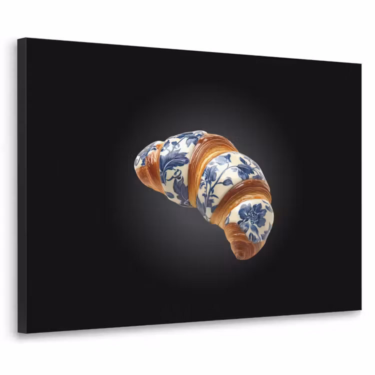 Art Frame - Croissant - Bloemenpatroon - Delftsblauw — 1