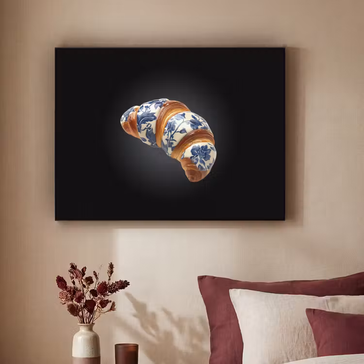 Art Frame - Croissant - Bloemenpatroon - Delftsblauw — 3