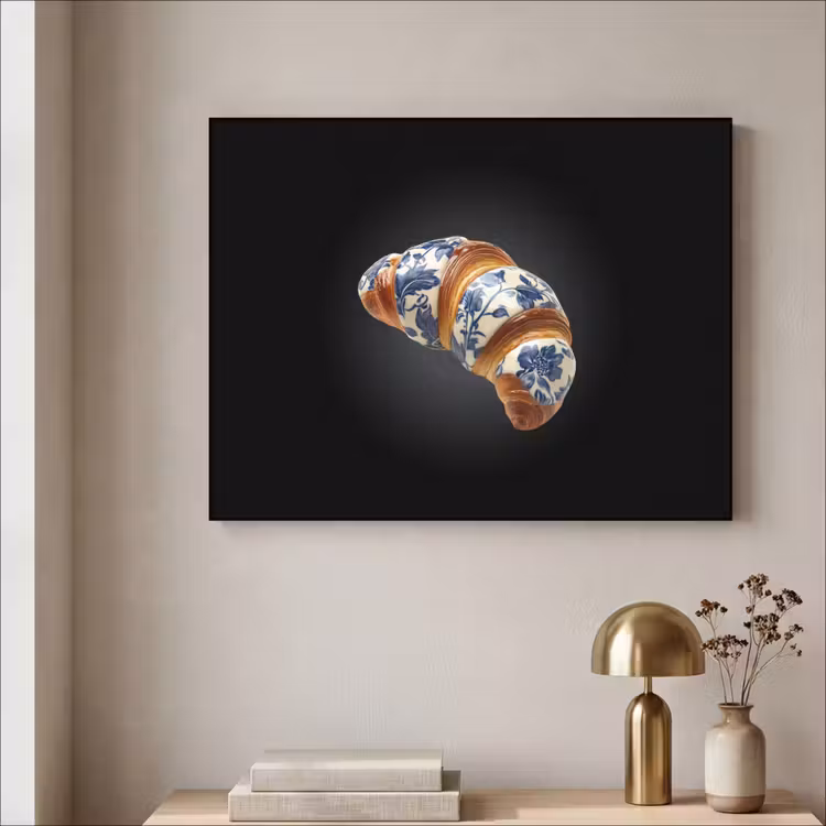Art Frame - Croissant - Bloemenpatroon - Delftsblauw — 5