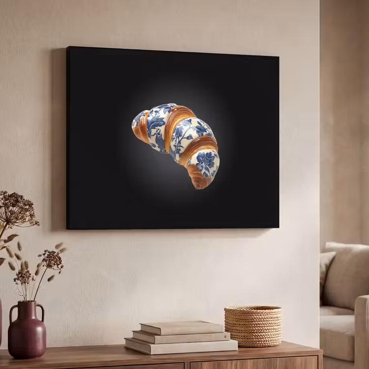 Art Frame - Croissant - Bloemenpatroon - Delftsblauw — 7