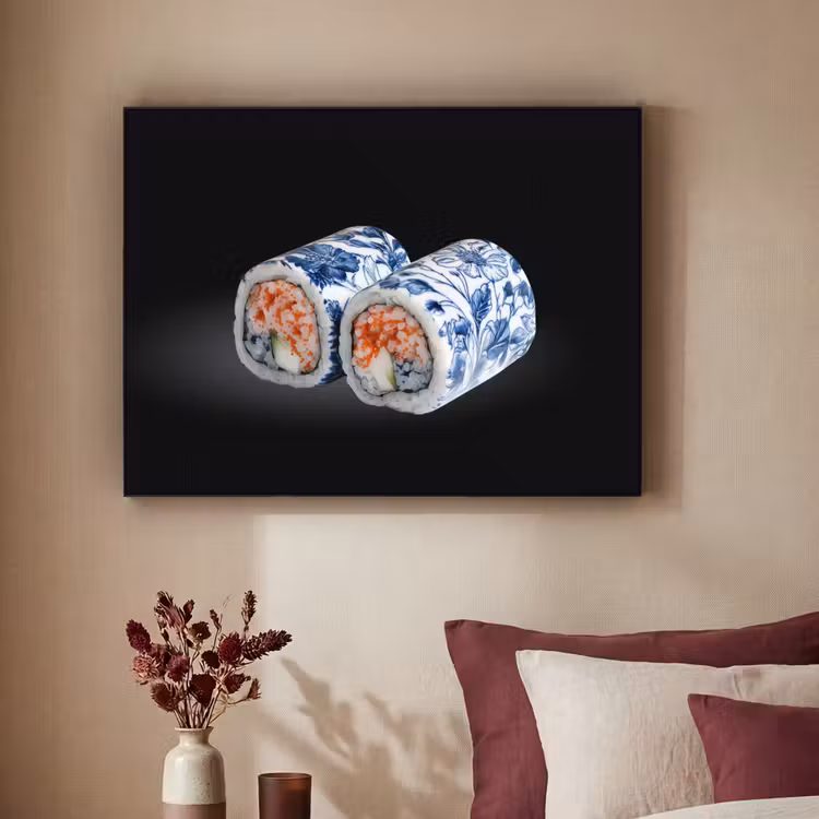Art Frame - Sushi - Delfts blauw - Rijst - Vis - Elegant — 3