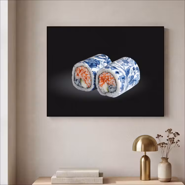 Art Frame - Sushi - Delfts blauw - Rijst - Vis - Elegant — 5