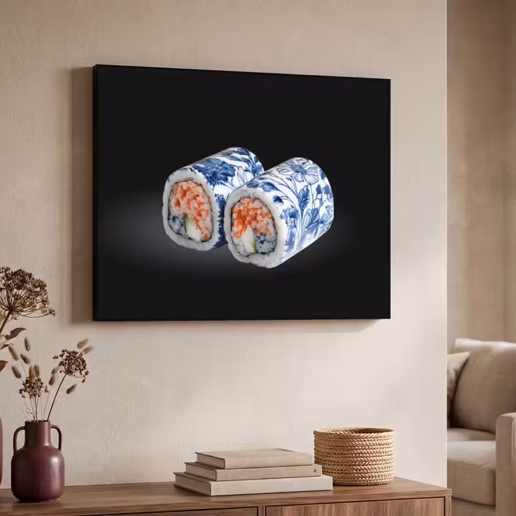Art Frame - Sushi - Delfts blauw - Rijst - Vis - Elegant — 7