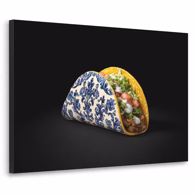 Art Frame - Taco - Vlees - Salade - Delftsblauw - Motief — 1