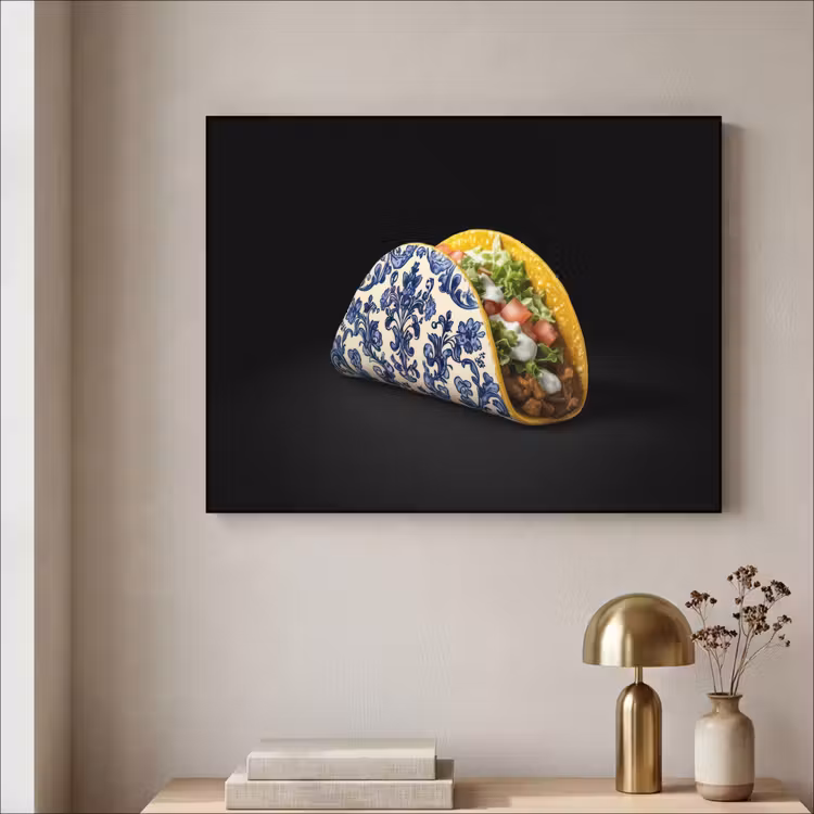 Art Frame - Taco - Vlees - Salade - Delftsblauw - Motief — 5