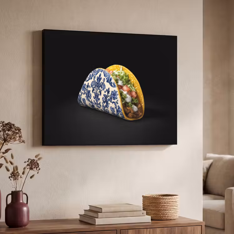 Art Frame - Taco - Vlees - Salade - Delftsblauw - Motief — 7
