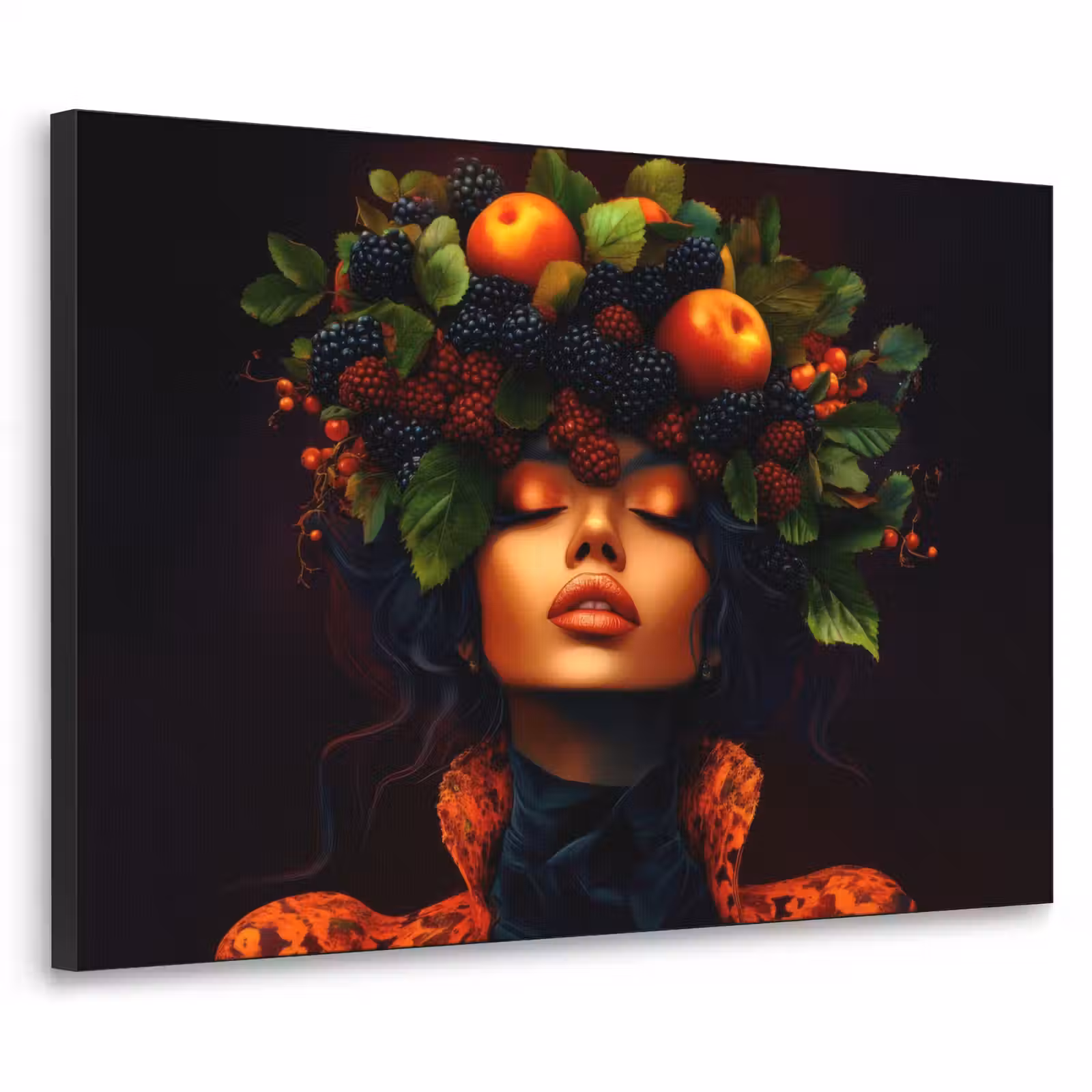 Art Frame - Vrouw - Zwart - Bessen - Bramen - Appels — 1