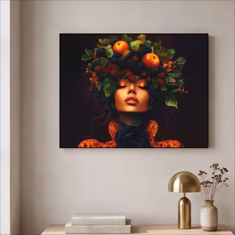 Art Frame - Vrouw - Zwart - Bessen - Bramen - Appels — 5