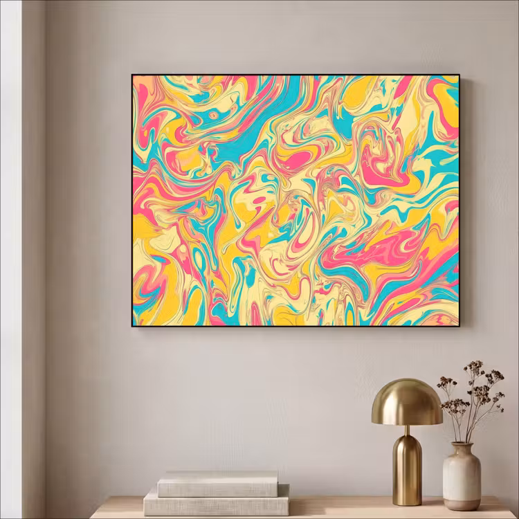 Art Frame - Geel - Roze - Blauw - Retro — 5