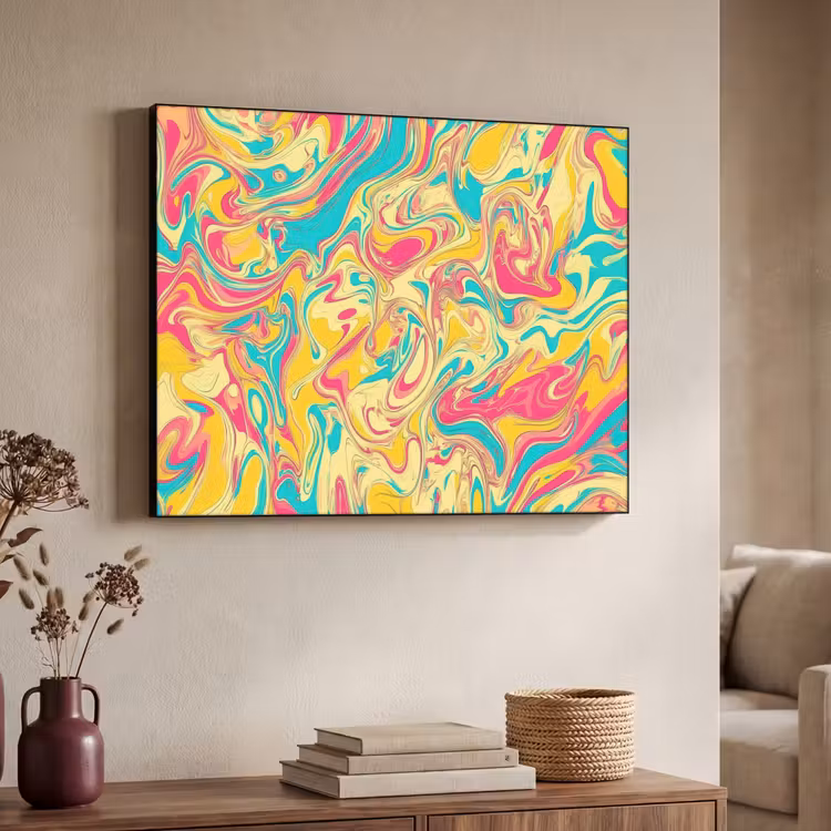 Art Frame - Geel - Roze - Blauw - Retro — 7