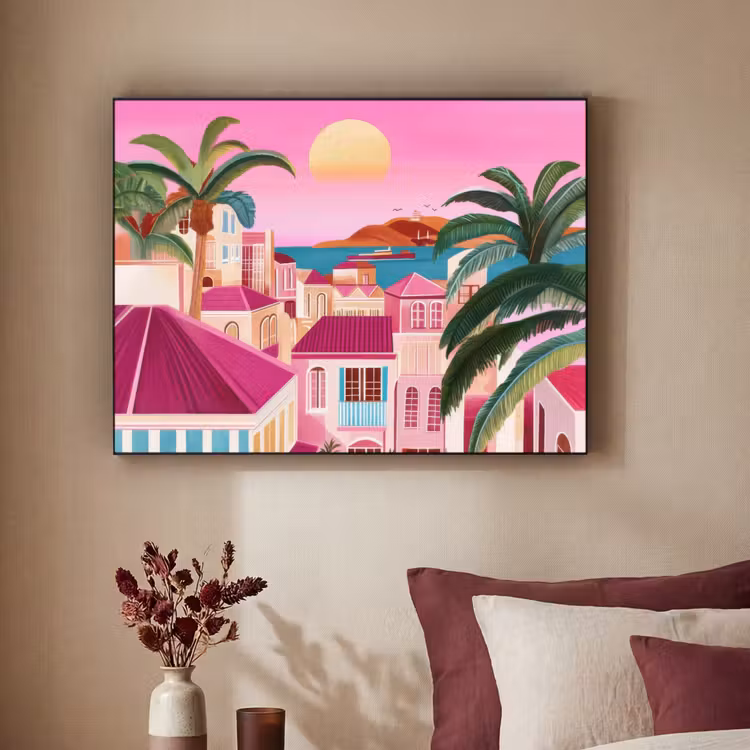 Art Frame - Stad - Roze - Palmbomen — 3