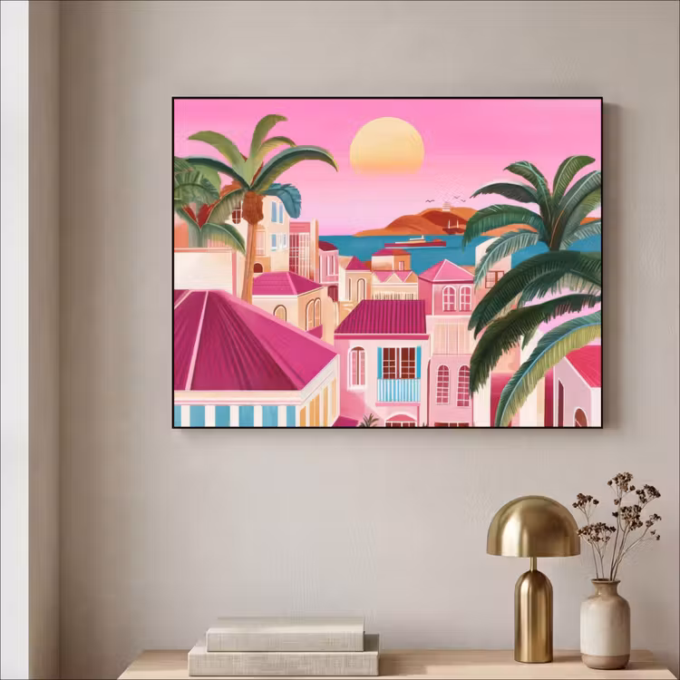 Art Frame - Stad - Roze - Palmbomen — 5