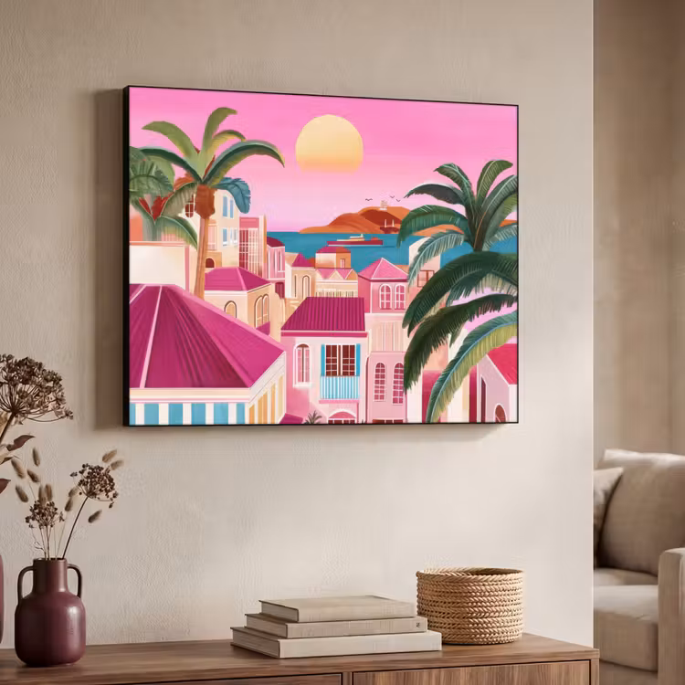 Art Frame - Stad - Roze - Palmbomen — 7