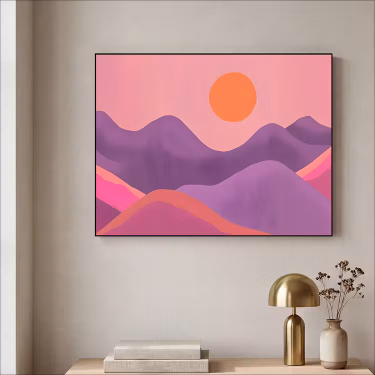 Art Frame - Zon - Heuvels - Paars - Abstract — 5