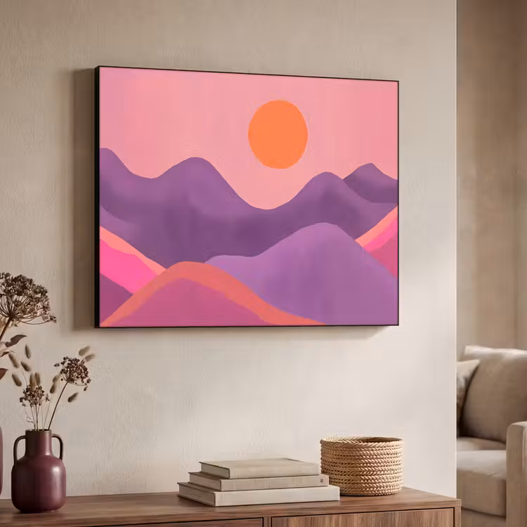 Art Frame - Zon - Heuvels - Paars - Abstract — 7