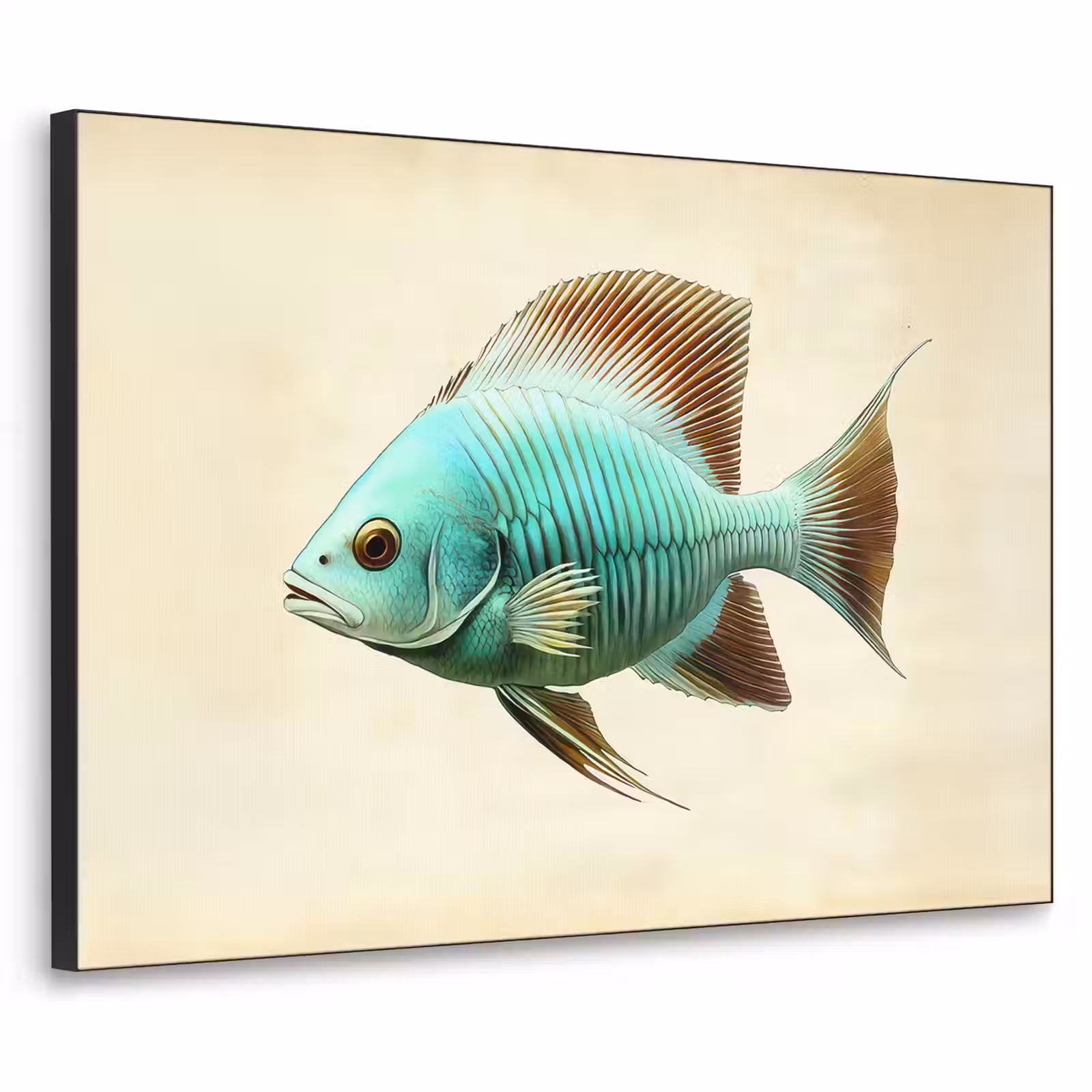 Art Frame - Schubben - Vis - Mint - Minimalistisch — 1