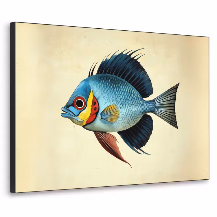 Art Frame - Blauw - Kieuwen - Vis - Illustratie — 1