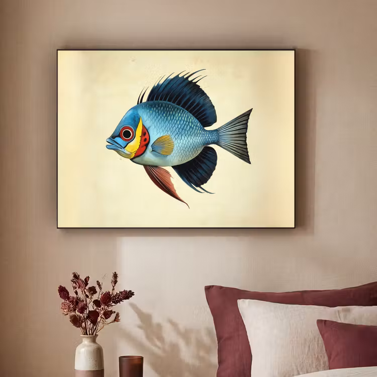 Art Frame - Blauw - Kieuwen - Vis - Illustratie — 3