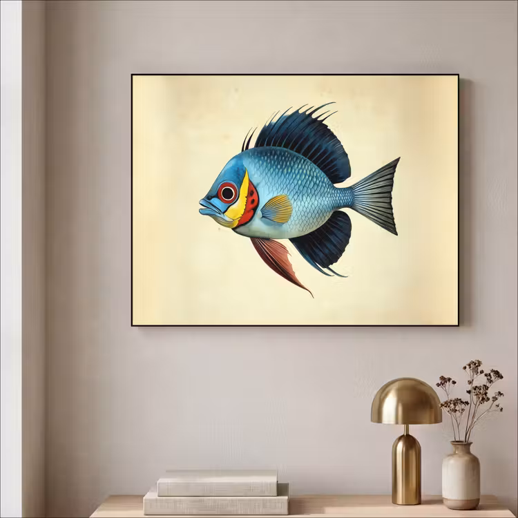 Art Frame - Blauw - Kieuwen - Vis - Illustratie — 5