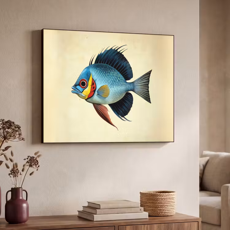 Art Frame - Blauw - Kieuwen - Vis - Illustratie — 7