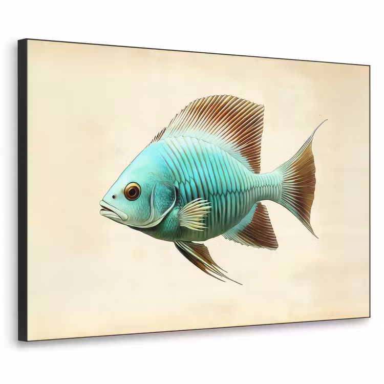Art Frame - Schubben - Vis - Mint - Minimalistisch — 1