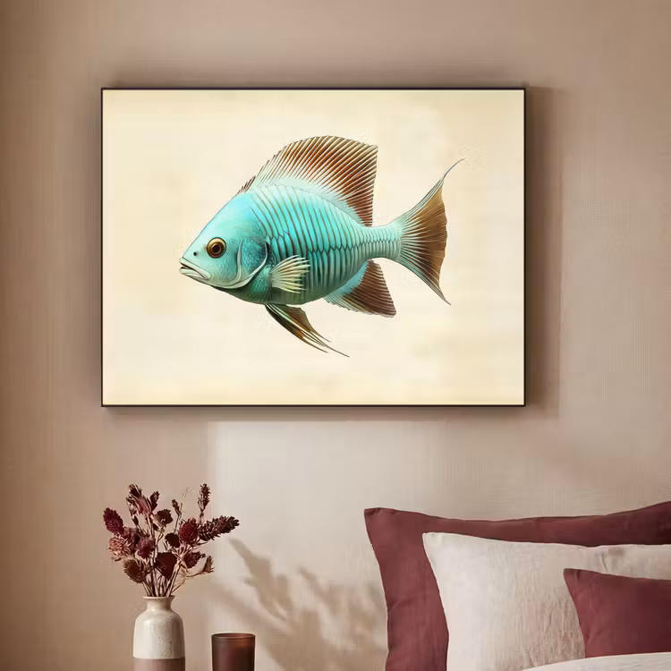 Art Frame - Schubben - Vis - Mint - Minimalistisch — 3