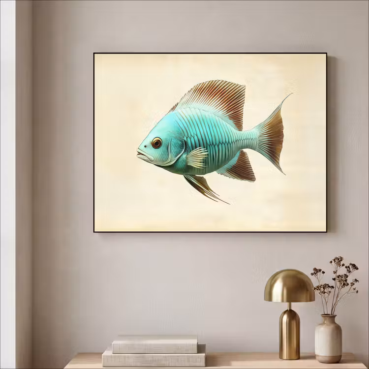 Art Frame - Schubben - Vis - Mint - Minimalistisch — 5