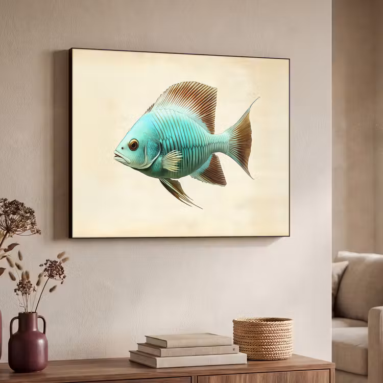 Art Frame - Schubben - Vis - Mint - Minimalistisch — 7