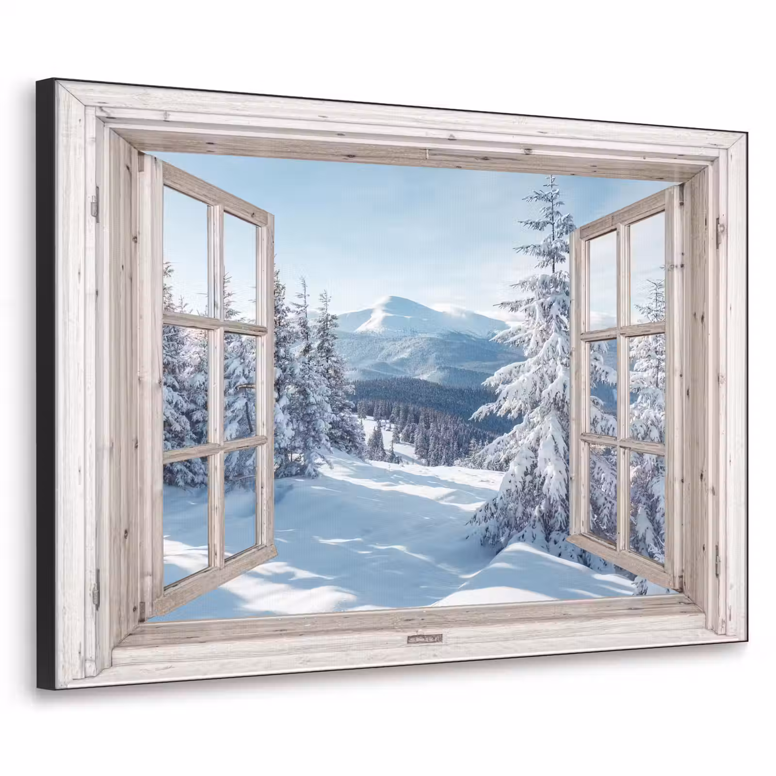 Art Frame - Doorkijk - Winter - Landschap - Natuur - Berg - Bomen - Wit — 1