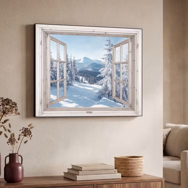Art Frame - Doorkijk - Winter - Landschap - Natuur - Berg - Bomen - Wit — 7