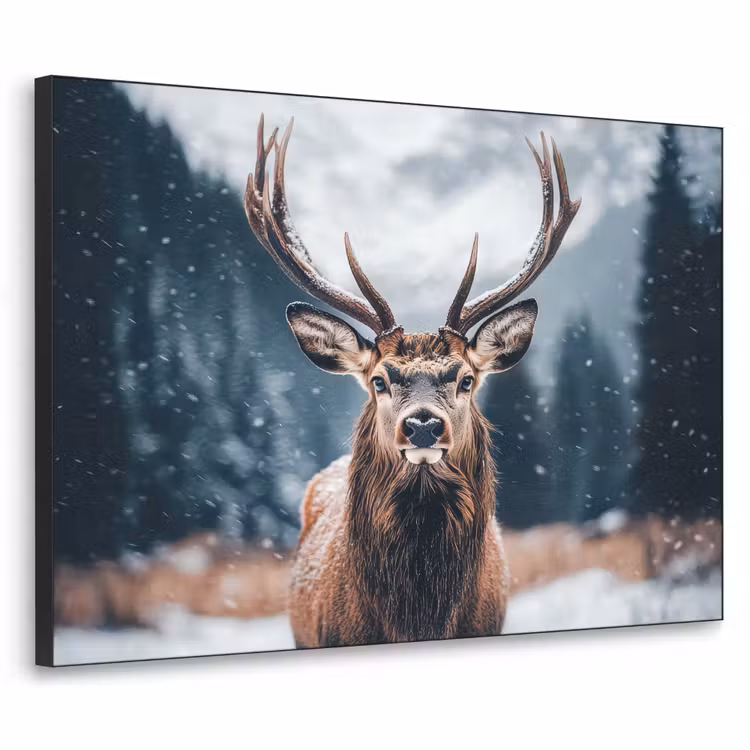 Art Frame - Hert - Dieren - Landschap - Winter - Sneeuw — 1