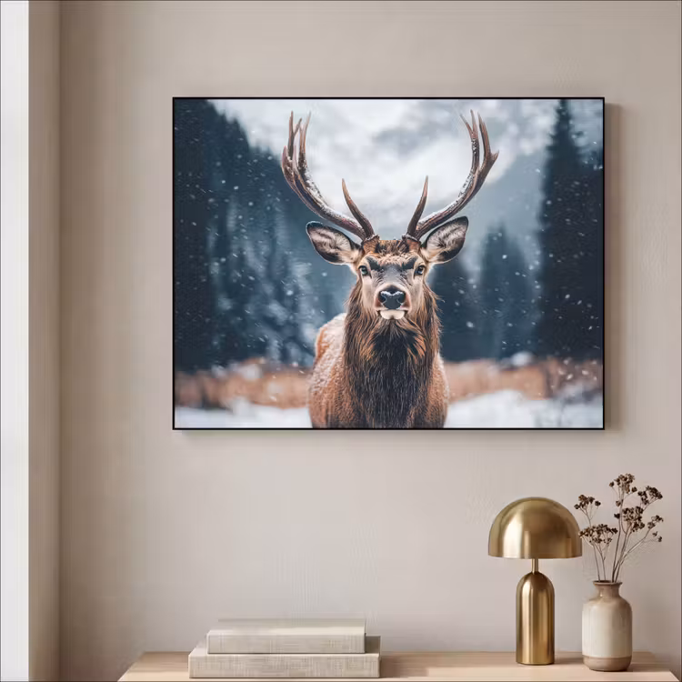 Art Frame - Hert - Dieren - Landschap - Winter - Sneeuw — 5