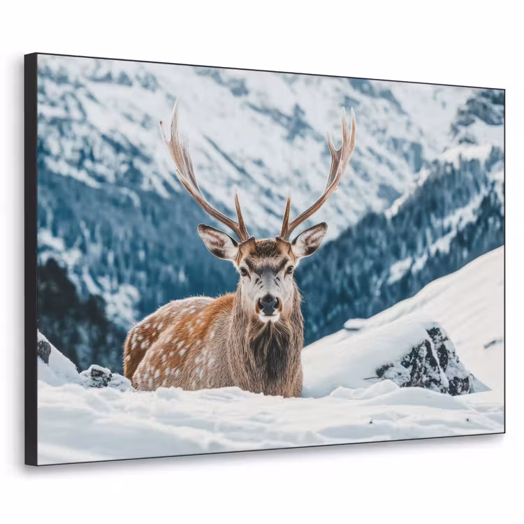 Art Frame - Hert - Landschap - Winter - Natuur - Dieren - Bergen — 1