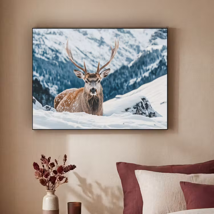 Art Frame - Hert - Landschap - Winter - Natuur - Dieren - Bergen — 3