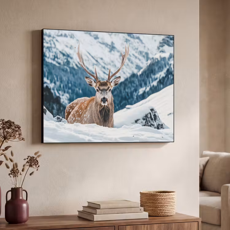 Art Frame - Hert - Landschap - Winter - Natuur - Dieren - Bergen — 7