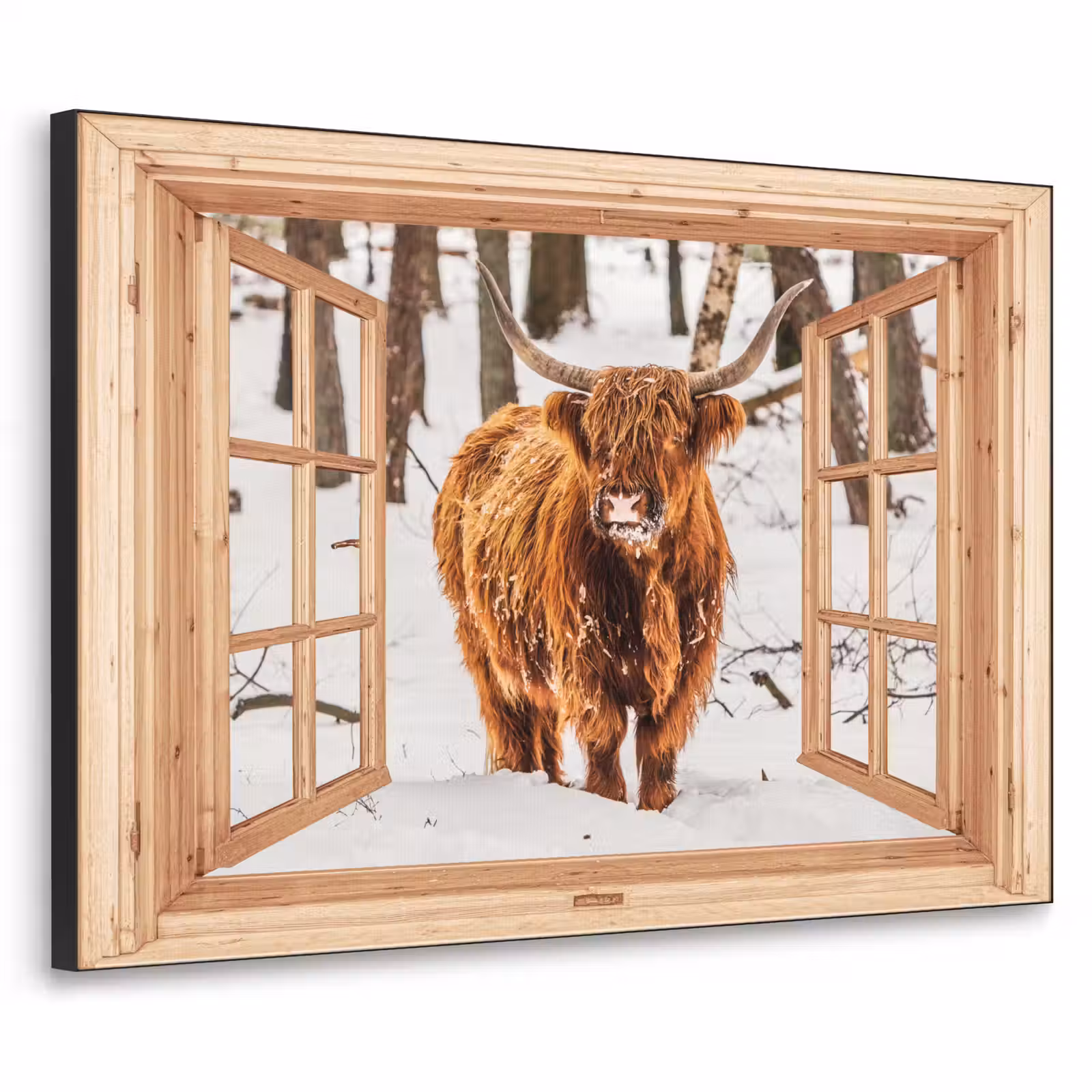 Art Frame - Schotse Hooglander - Winter - Landschap - Natuur - Dieren - Doorkijk — 1