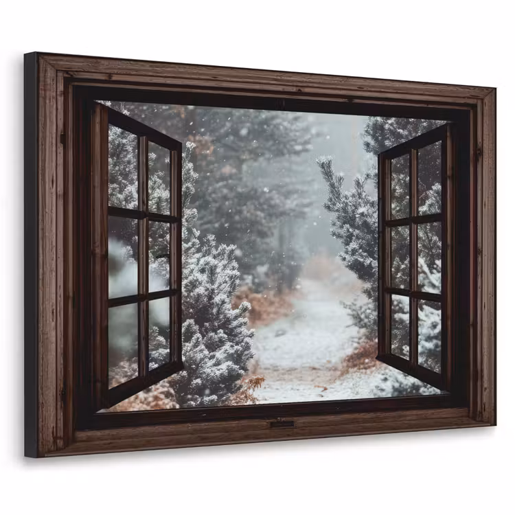 Art Frame - Bos - Winter - Bomen - Natuur - Pad - Doorkijk — 1