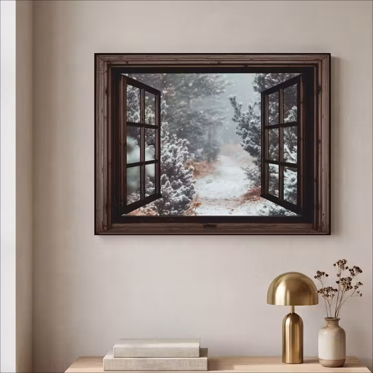 Art Frame - Bos - Winter - Bomen - Natuur - Pad - Doorkijk — 5