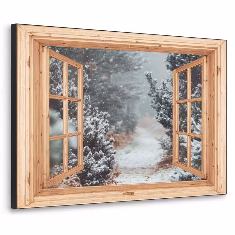 Art Frame - Bos - Winter - Bomen - Natuur - Pad - Doorkijk — 1